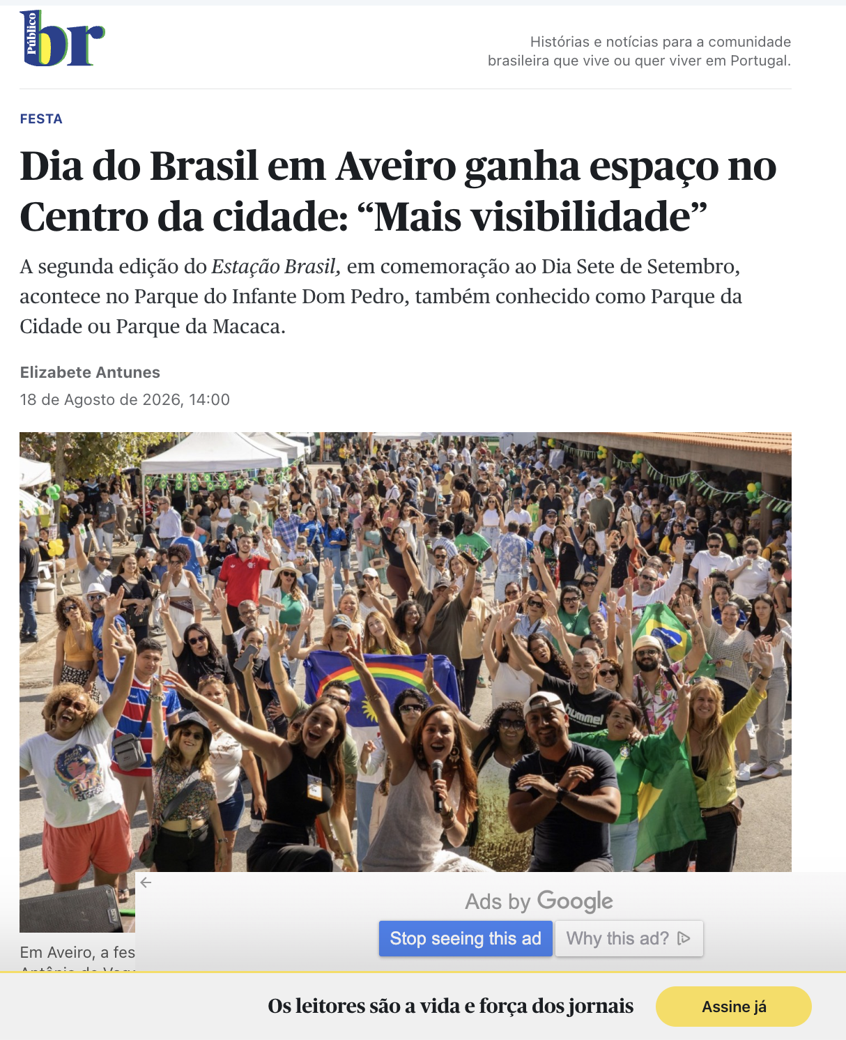 Dia Brasil em Aveiro ganha espaço no centro da cidade e visibilidade